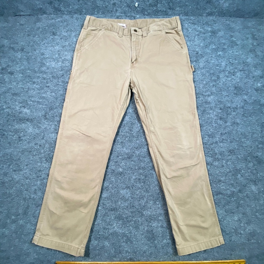 Carhartt Mens‎ Relaxed Fit Carpenter Pants Khaki Tan Cotton Work Trousers B324